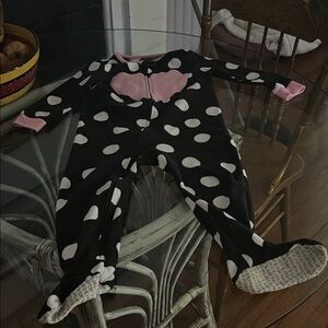 Carter's Black and Pink Polka Dot Footie Pajamas